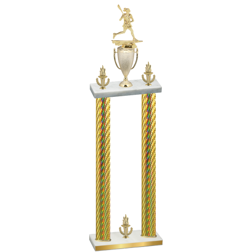 Double Gold Carbon Fiber Victory Lacrosse Trophy