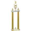 Double Gold Carbon Fiber Year Lacrosse Trophy