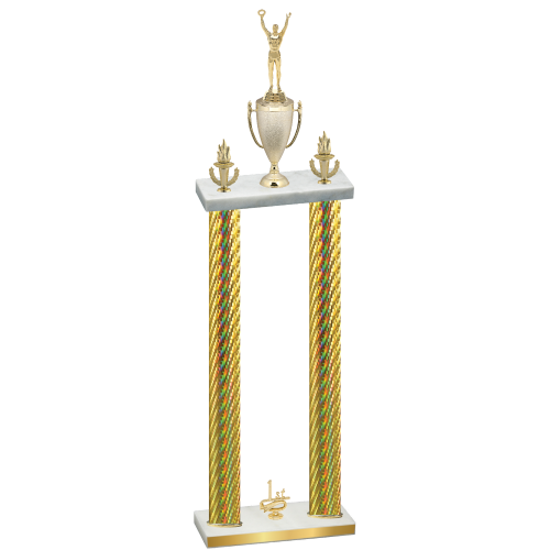 Double Gold Carbon Fiber First Place Victory Trophy