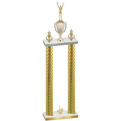 Double Gold Carbon Fiber First Place Victory Trophy