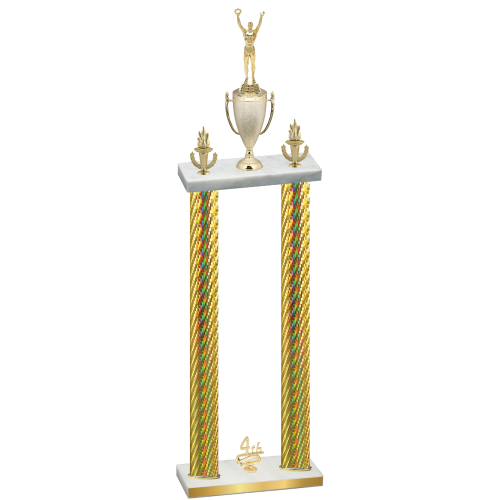 Double Gold Carbon Fiber Fourth Place Victory Trophy