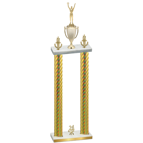 Double Gold Carbon Fiber Year Victory Trophy
