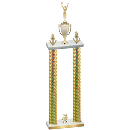Double Gold Carbon Fiber Year Victory Trophy