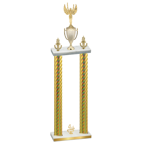 Double Gold Carbon Fiber Fourth Place Victory Trophy