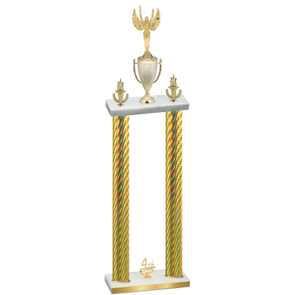 Double Gold Carbon Fiber Fourth Place Victory Trophy