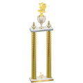 Double Gold Carbon Fiber Third Place Pickleball Trophy