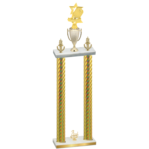 Double Gold Carbon Fiber Third Place Pickleball Trophy