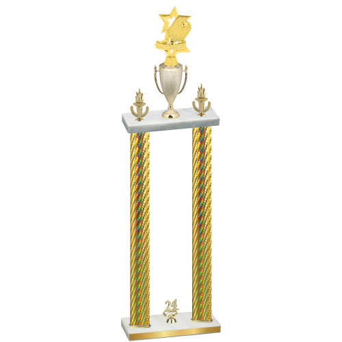 Double Gold Carbon Fiber Year Pickleball Trophy