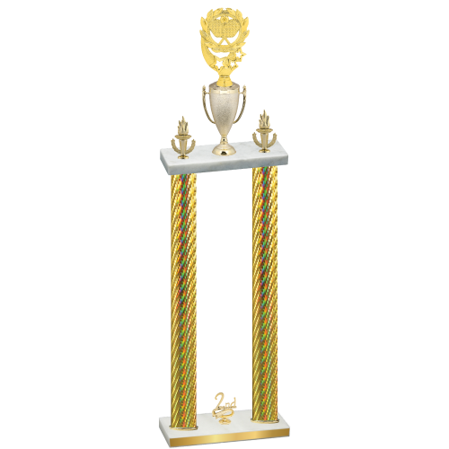 Double Gold Carbon Fiber Second Place Pickleball Trophy