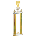 Double Gold Carbon Fiber Fourth Place Pickleball Trophy