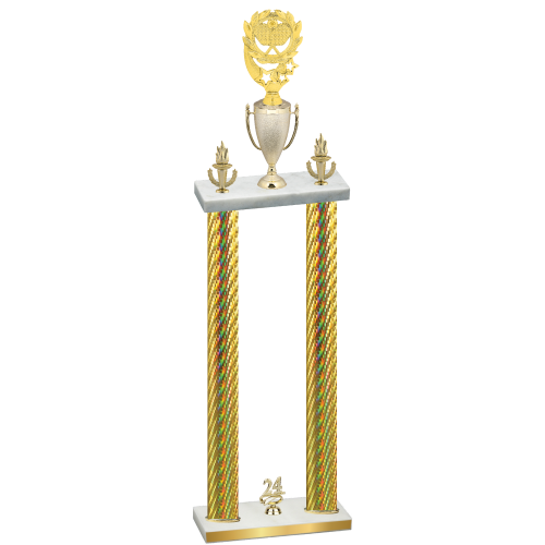 Double Gold Carbon Fiber Year Pickleball Trophy