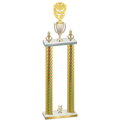 Double Gold Carbon Fiber Year Pickleball Trophy
