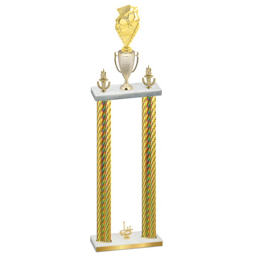 Double Gold Carbon Fiber First Place Pickleball Trophy