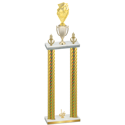 Double Gold Carbon Fiber First Place Pickleball Trophy