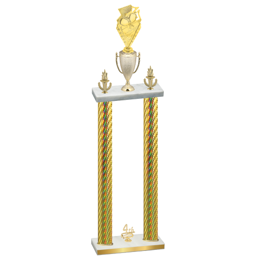Double Gold Carbon Fiber Fourth Place Pickleball Trophy