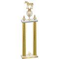 Double Gold Carbon Fiber Third Place Horses Trophy