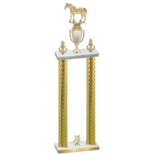 Double Gold Carbon Fiber Year Horses Trophy