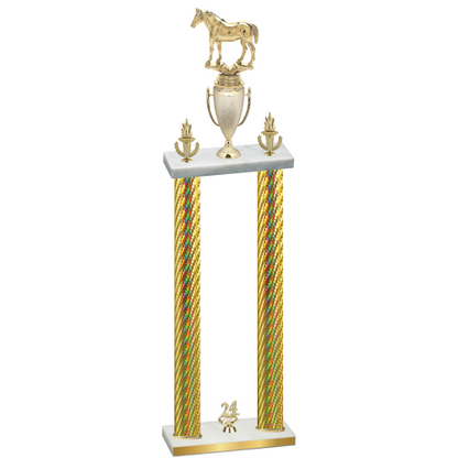 Double Gold Carbon Fiber Year Horses Trophy