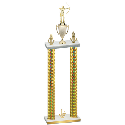 Double Gold Carbon Fiber First Place Archery Trophy