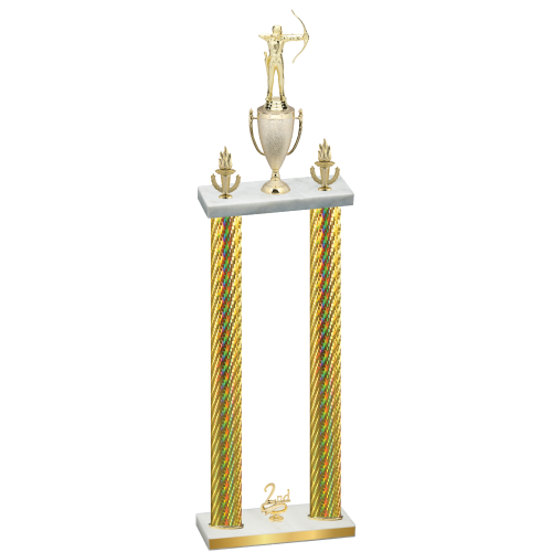 Double Gold Carbon Fiber Second Place Archery Trophy