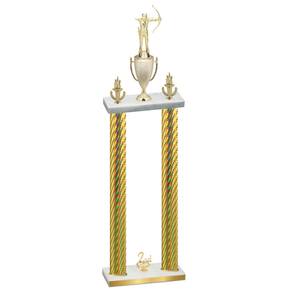 Double Gold Carbon Fiber Second Place Archery Trophy