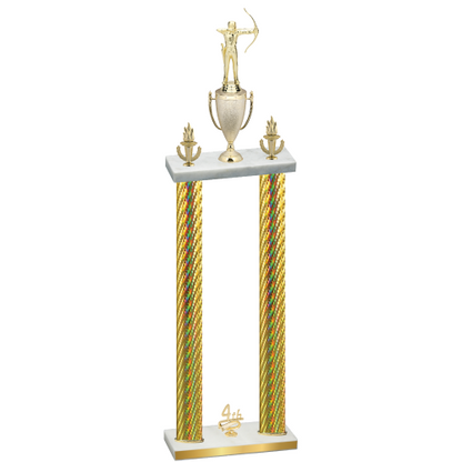 Double Gold Carbon Fiber Fourth Place Archery Trophy