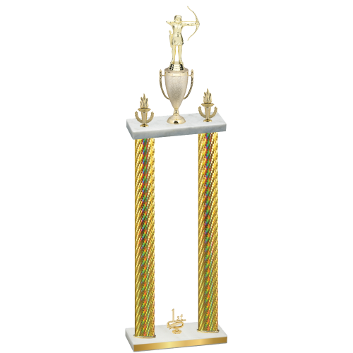 Double Gold Carbon Fiber First Place Archery Trophy