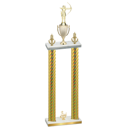Double Gold Carbon Fiber Third Place Archery Trophy