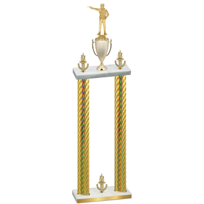Double Gold Carbon Fiber Victory Shooter Trophy