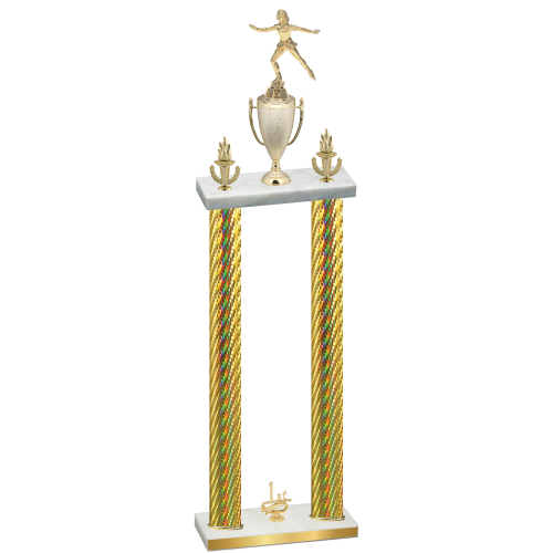 Double Gold Carbon Fiber First Place Skater Trophy