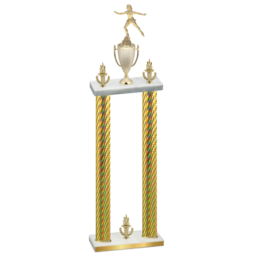 Double Gold Carbon Fiber Victory Skater Trophy