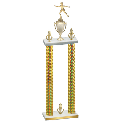 Double Gold Carbon Fiber Victory Skater Trophy