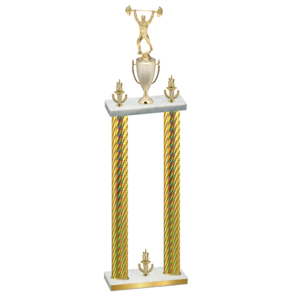 Double Gold Carbon Fiber Victory Weights Trophy