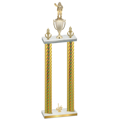 Double Gold Carbon Fiber First Place Holiday Trophy