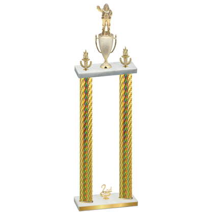 Double Gold Carbon Fiber Second Place Holiday Trophy