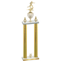 Double Gold Carbon Fiber Year Flag Football Trophy