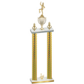 Double Gold Carbon Fiber Third Place Majorette Trophy