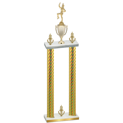 Double Gold Carbon Fiber Victory Majorette Trophy