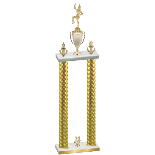 Double Gold Carbon Fiber Year Majorette Trophy