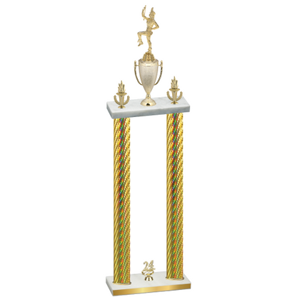 Double Gold Carbon Fiber Year Majorette Trophy