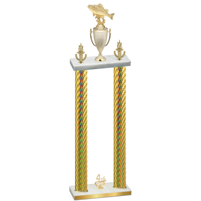 Double Gold Carbon Fiber Fourth Place Fishing Trophy