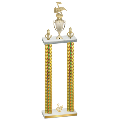Double Gold Carbon Fiber Second Place Music Trophy