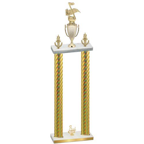 Double Gold Carbon Fiber Third Place Music Trophy