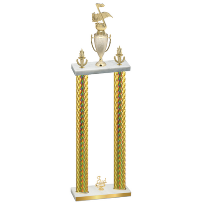Double Gold Carbon Fiber Third Place Music Trophy
