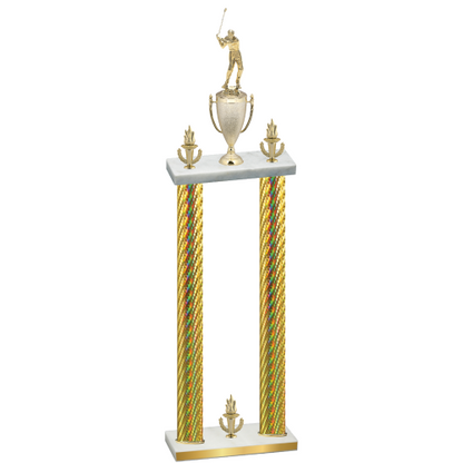 Double Gold Carbon Fiber Victory Golf Trophy