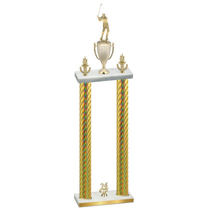 Double Gold Carbon Fiber Year Golf Trophy