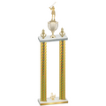 Double Gold Carbon Fiber Third Place Golf Trophy