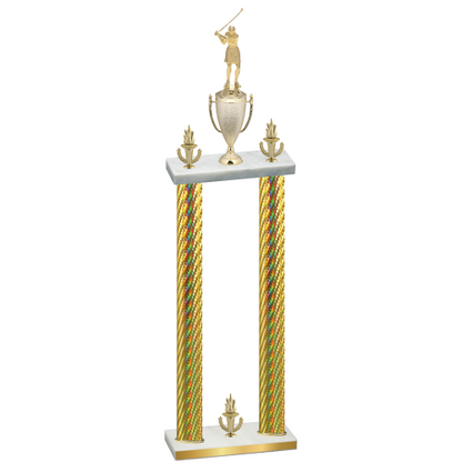 Double Gold Carbon Fiber Victory Golf Trophy