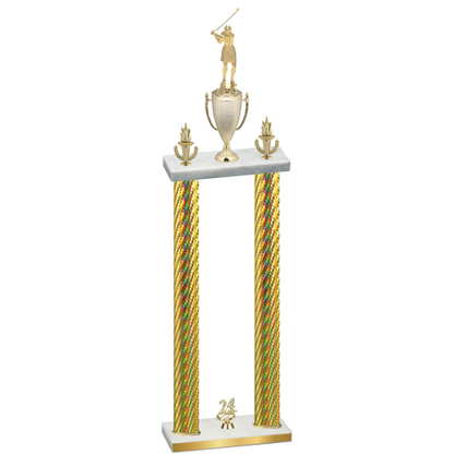 Double Gold Carbon Fiber Year Golf Trophy