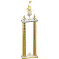 Double Gold Carbon Fiber Third Place Golf Trophy